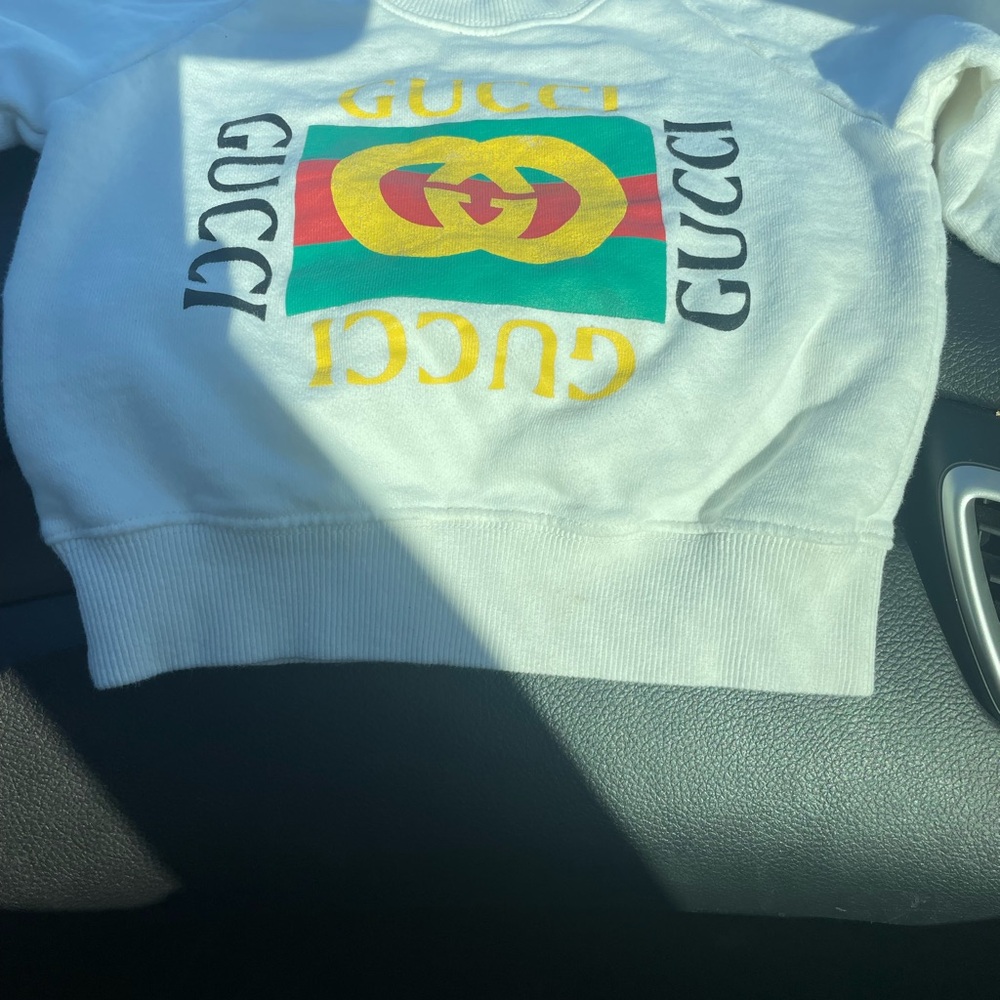 Gucci Kids White Sweatshirt with Multicolor Logo